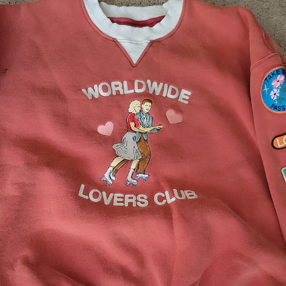 Dandy Worldwide  Women's Crewneck Sweater - Coral - Picture 3 of 12